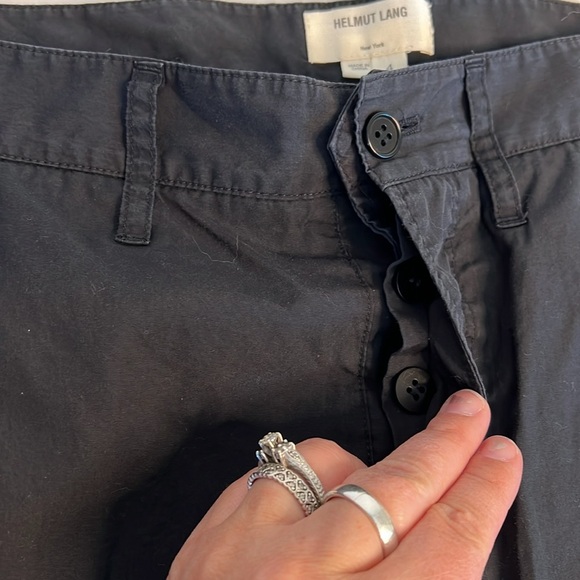 HELMUT LANG BLACK CUFFED CASUAL PANTS 4 - Picture 9 of 16